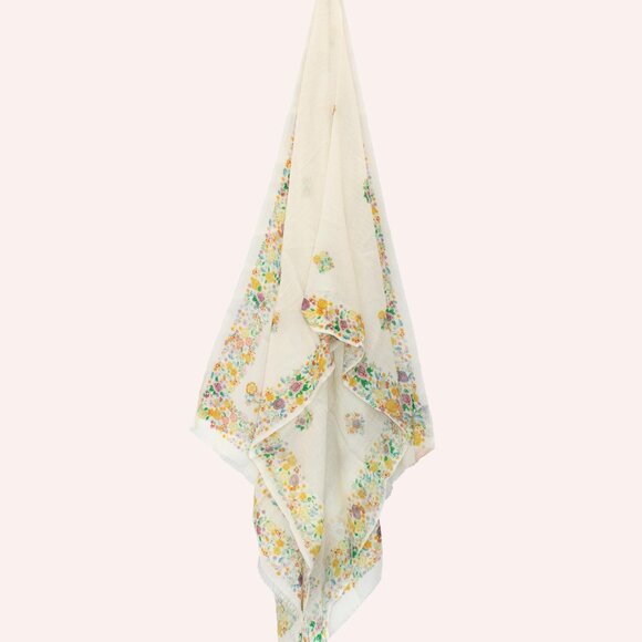 Floral Silk Wool Scarf - Picture 4 of 4